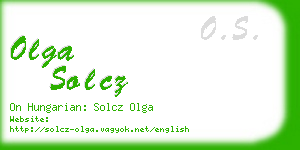 olga solcz business card